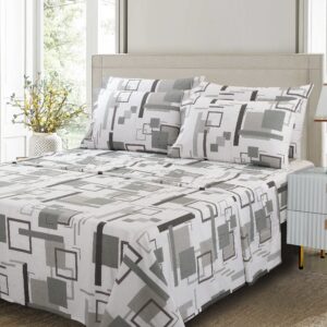 CT- Bed Sheets 100% Organic Printed-Grey