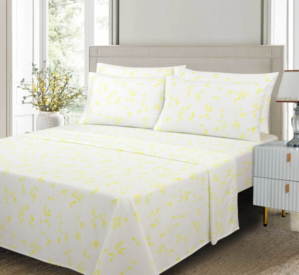 CT- Bed Sheets 100% Organic Printed-Yellow