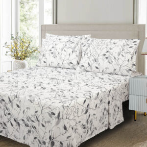 CT- Bed Sheets 100% Organic Printed-White