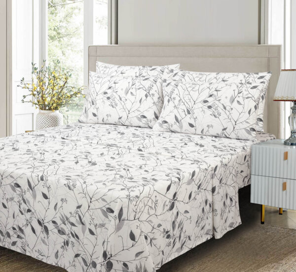 CT- Bed Sheets 100% Organic Printed-White